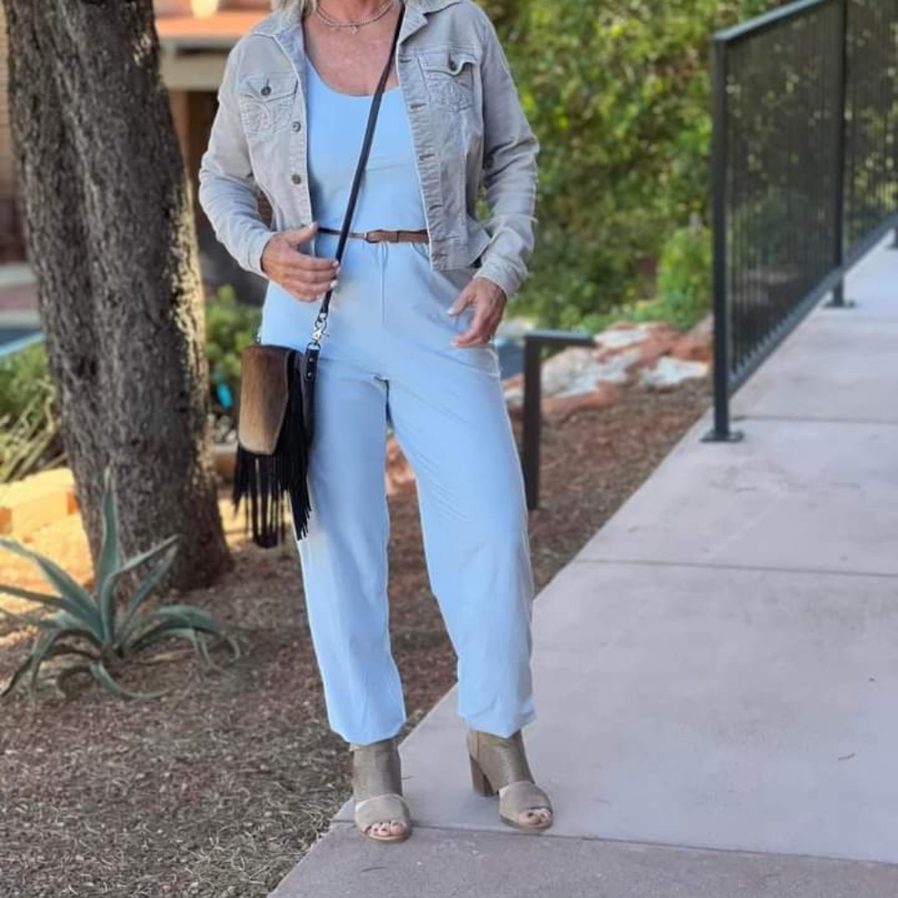 Zyia Active Pacific Blue Hermosa Jumpsuit NWOT Size L
